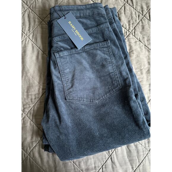 Ramy Brook Velveteen Helena Jeans Womens Size 25 Navy Flare Leg Skinny New - Picture 11 of 11